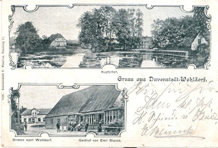 Ansichtskarte Duvenstedt- Zur Post / Wohldorf- Kupferhof